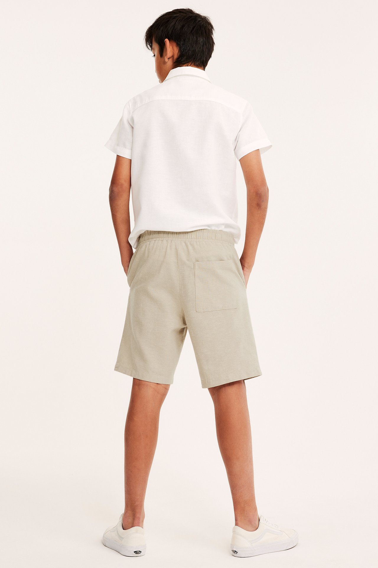 Shorts i linnemix - Beige - 6