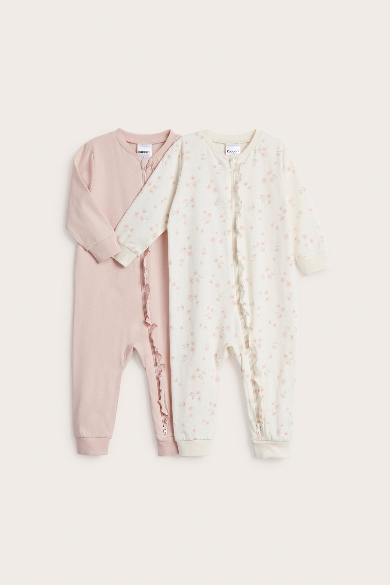 2-pk. pyjamaser med volang - Offwhite - 2