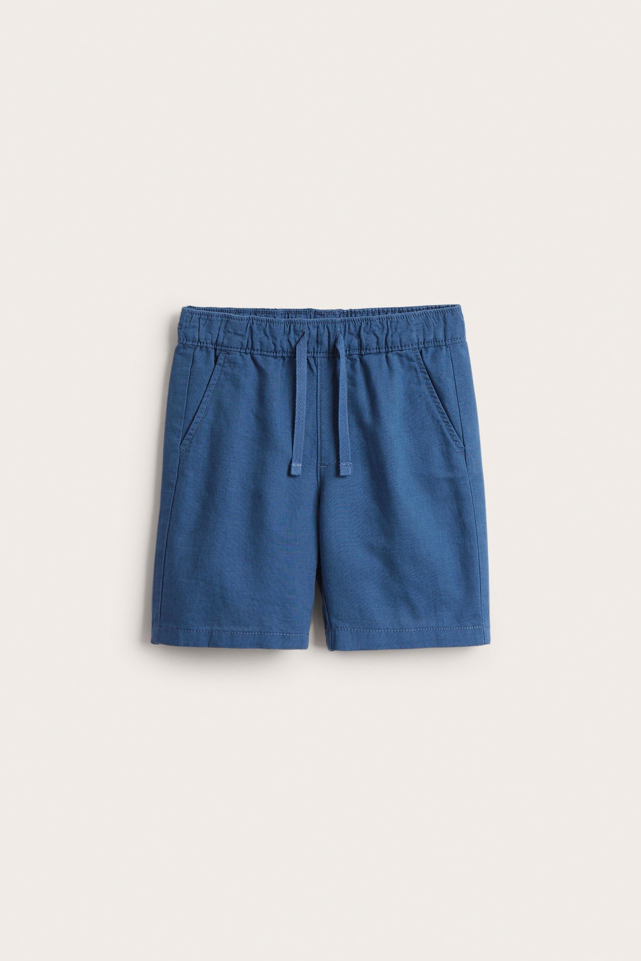 Shorts i linnemix - Mörkblå - 2