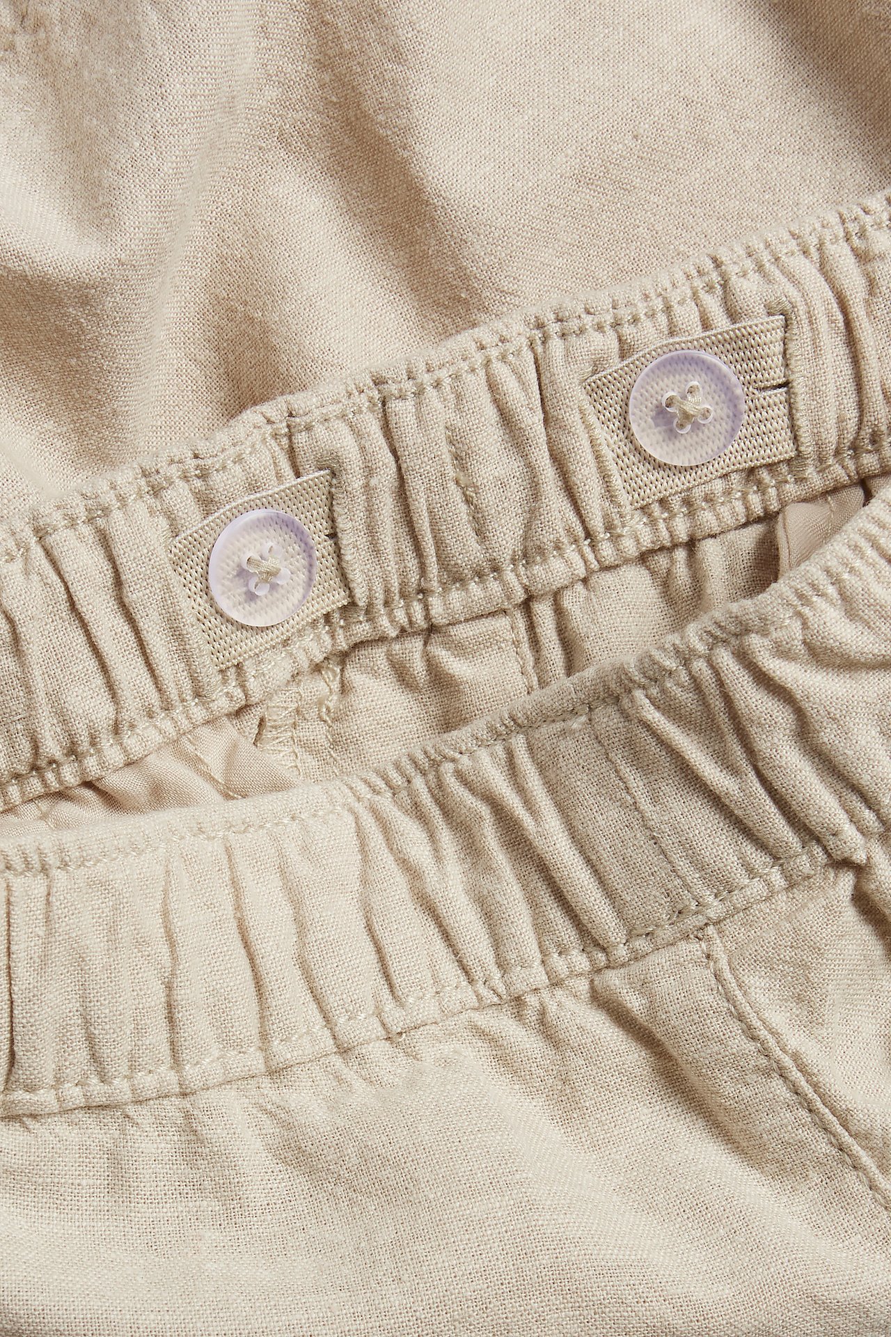 Shorts i linnemix - Beige - 4