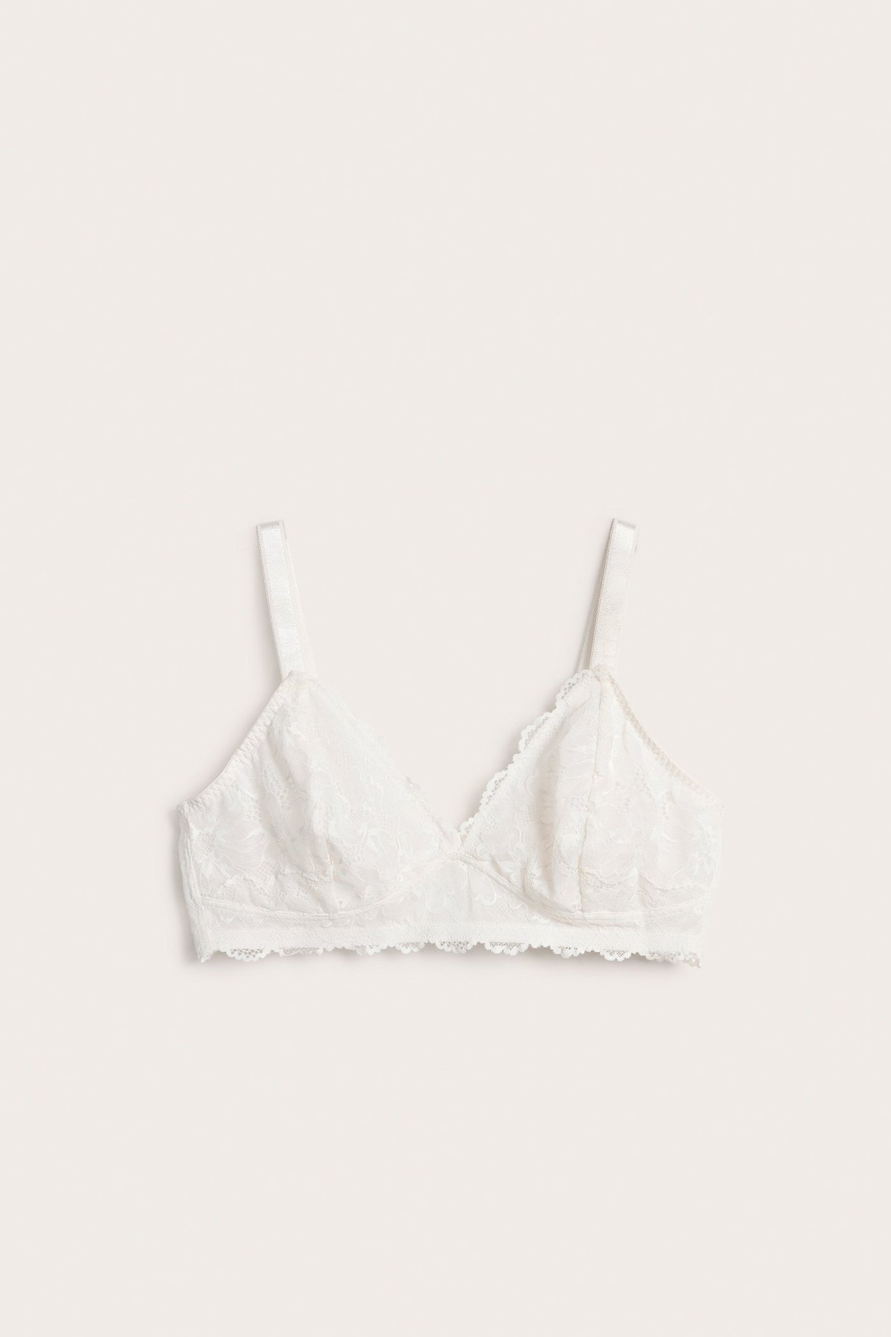 Bralette i spets - Vit - 1