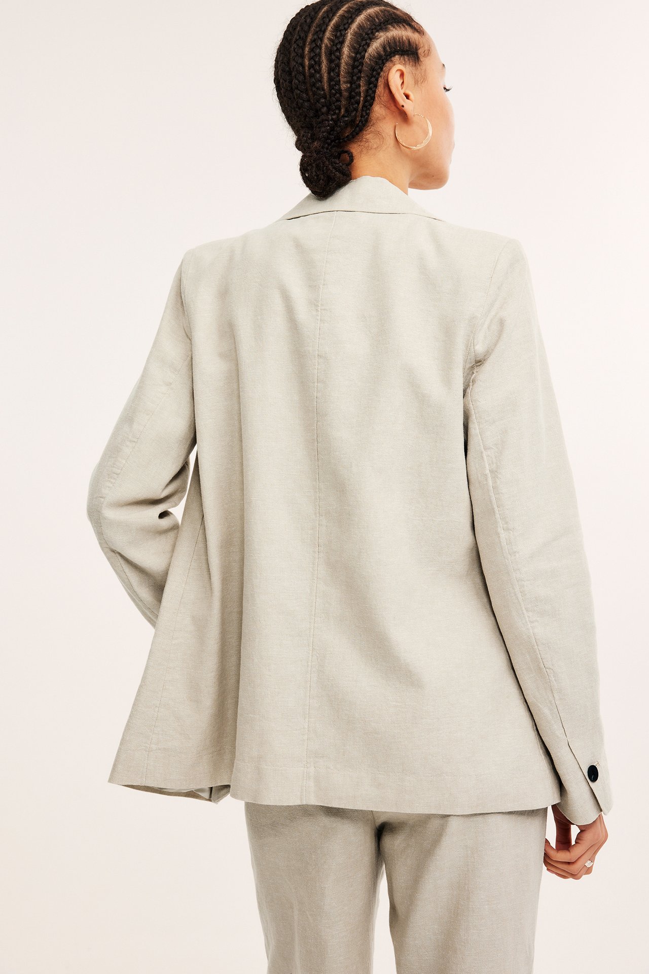 Blazer i linblanding - Offwhite - 6