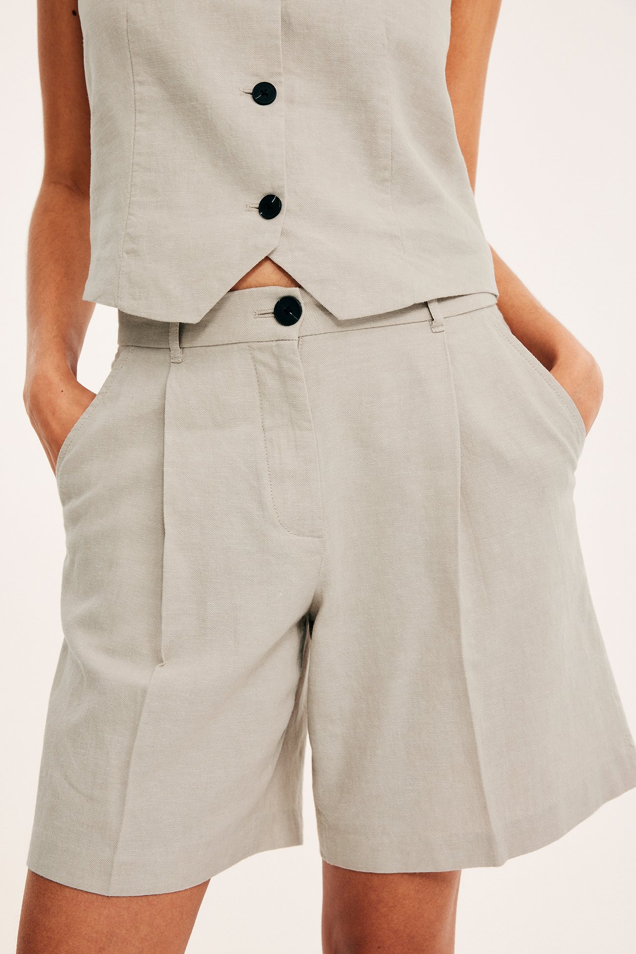 Shorts i linblanding - Offwhite - 7