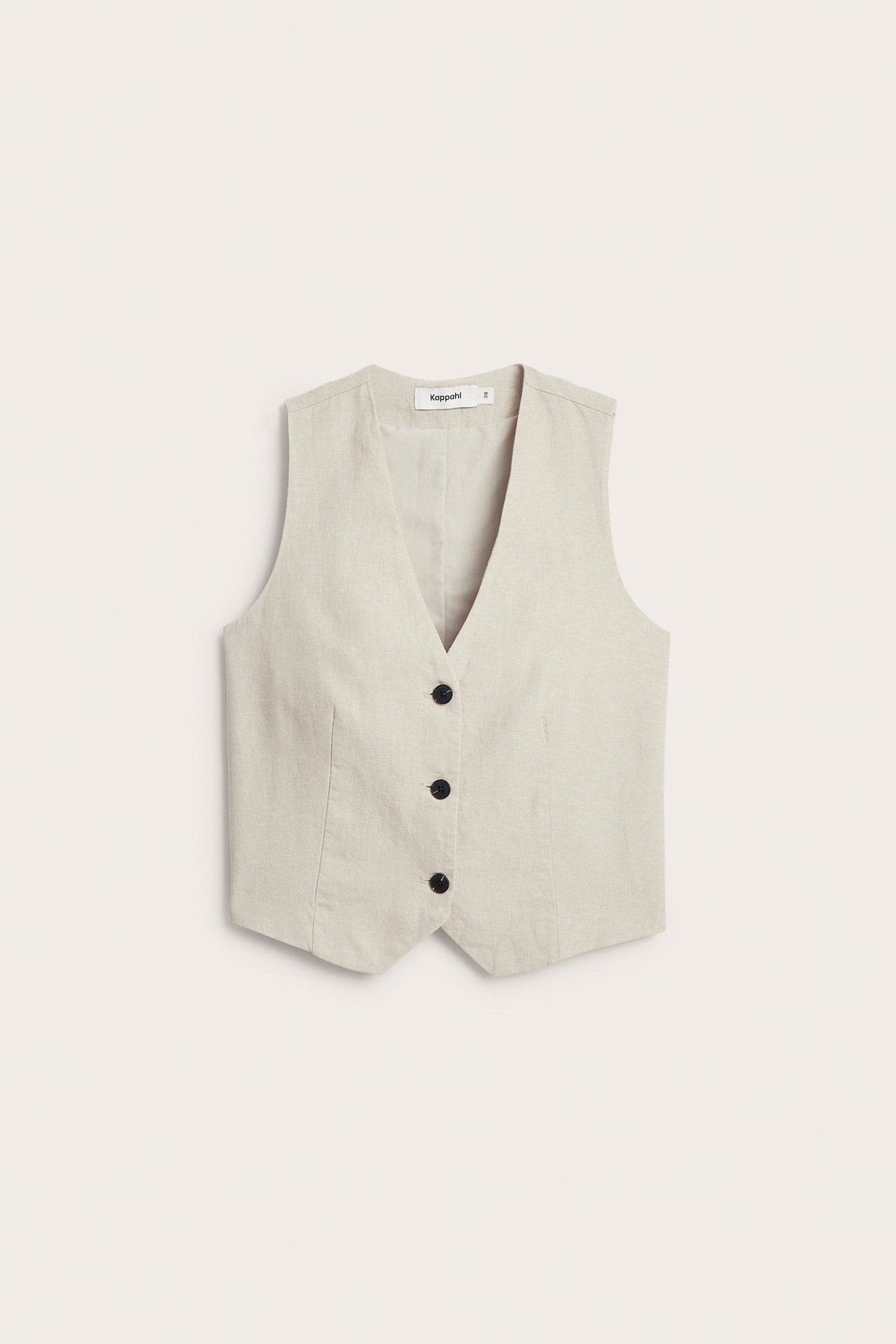 Dressvest i linblanding - Offwhite - 2