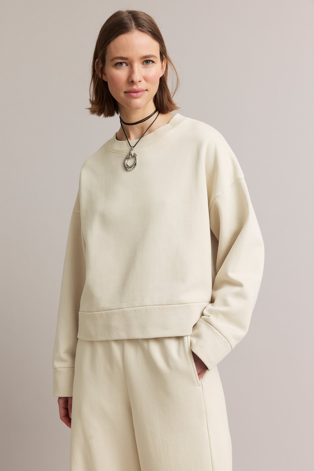 Sweatshirt - Ljusbeige - 178cm / Storlek: S - 4