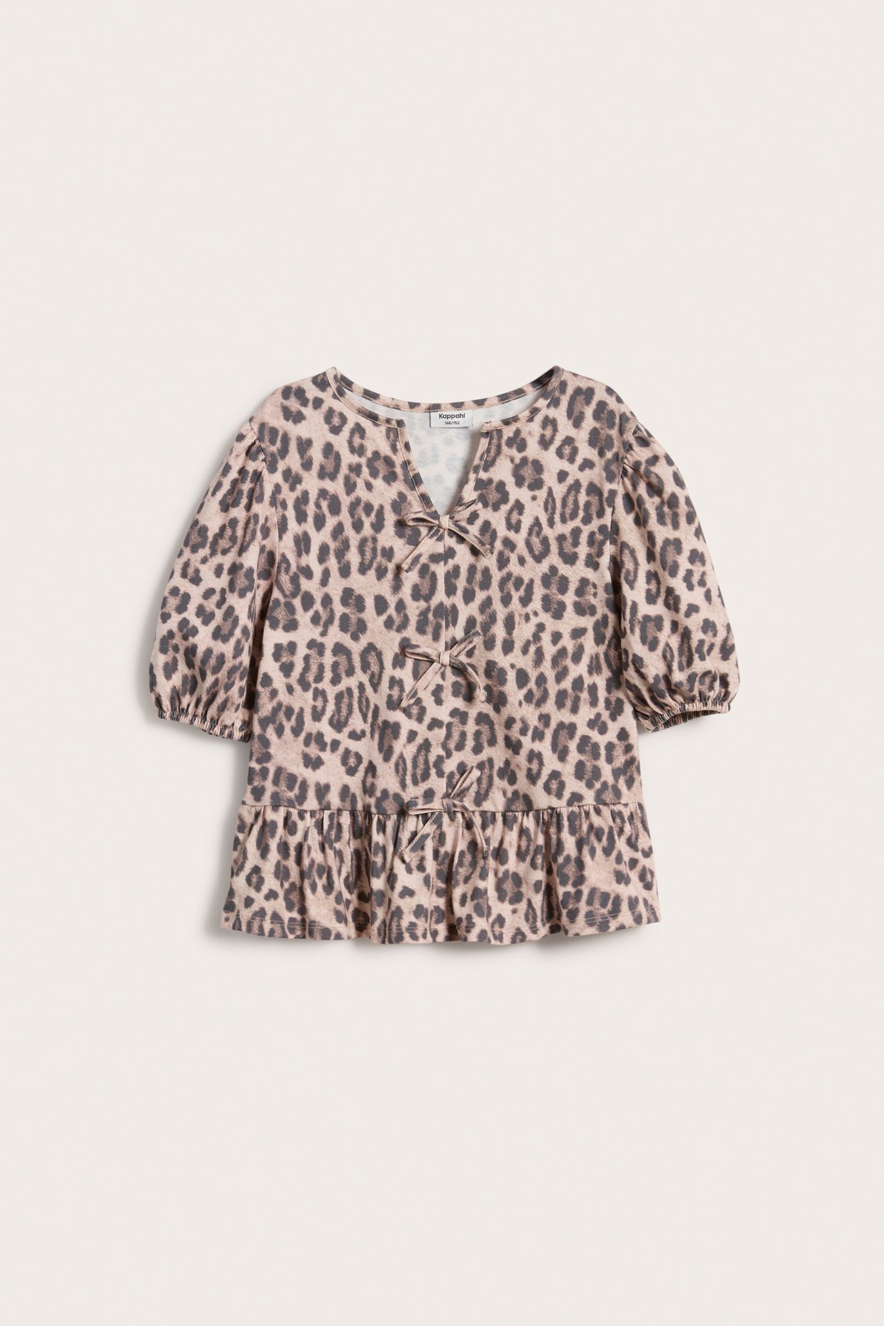 Leopardmönstrad topp - Beige - 2