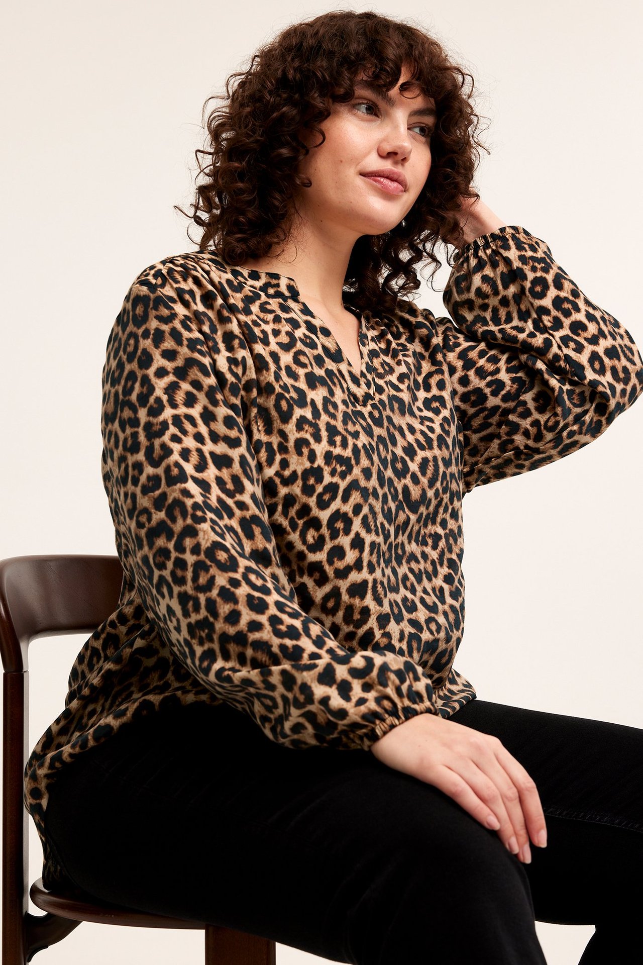 Leopardmönstrad blus