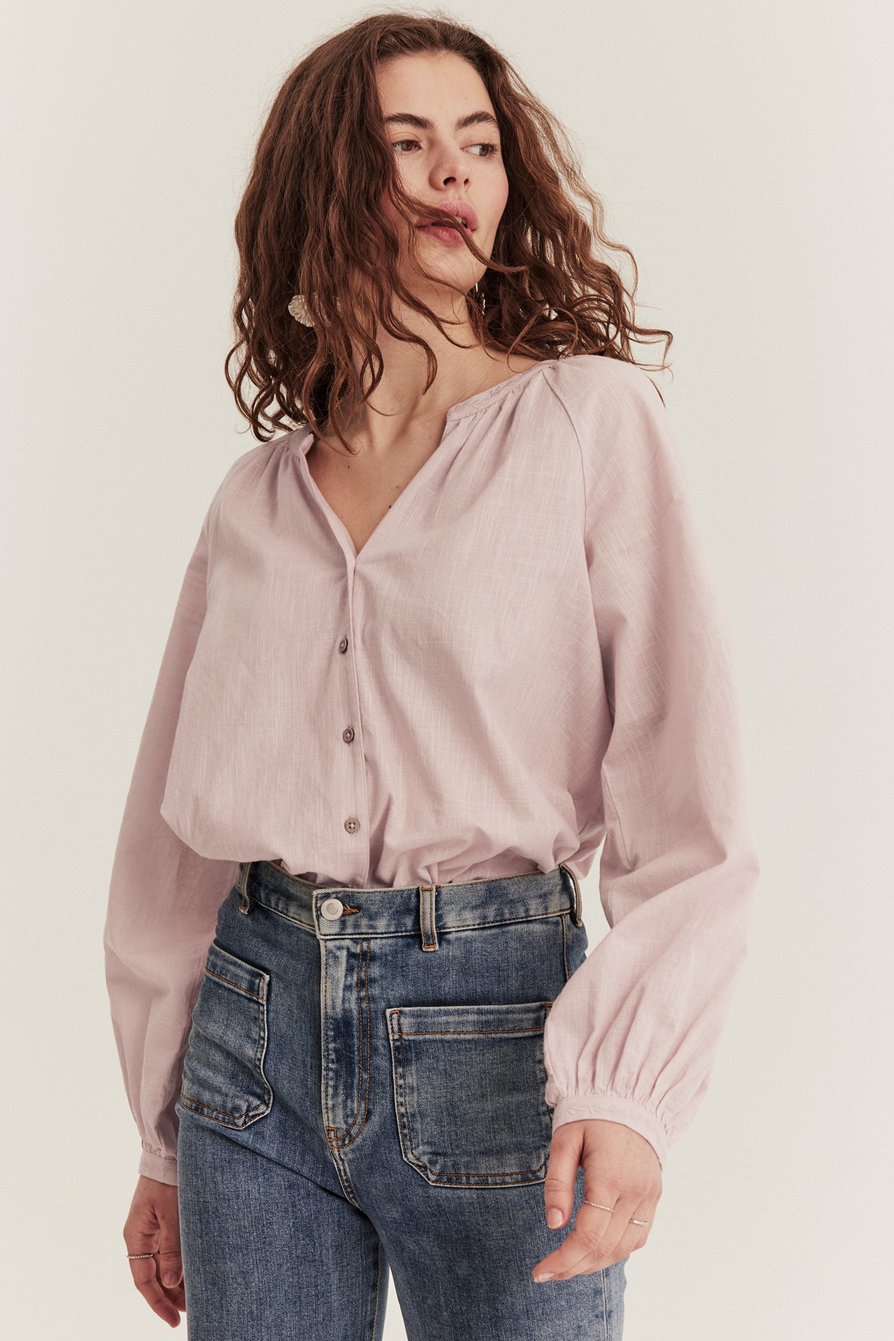 Blus med brodyr Newbie Woman - Rosa - 174cm / Storlek: S - 1