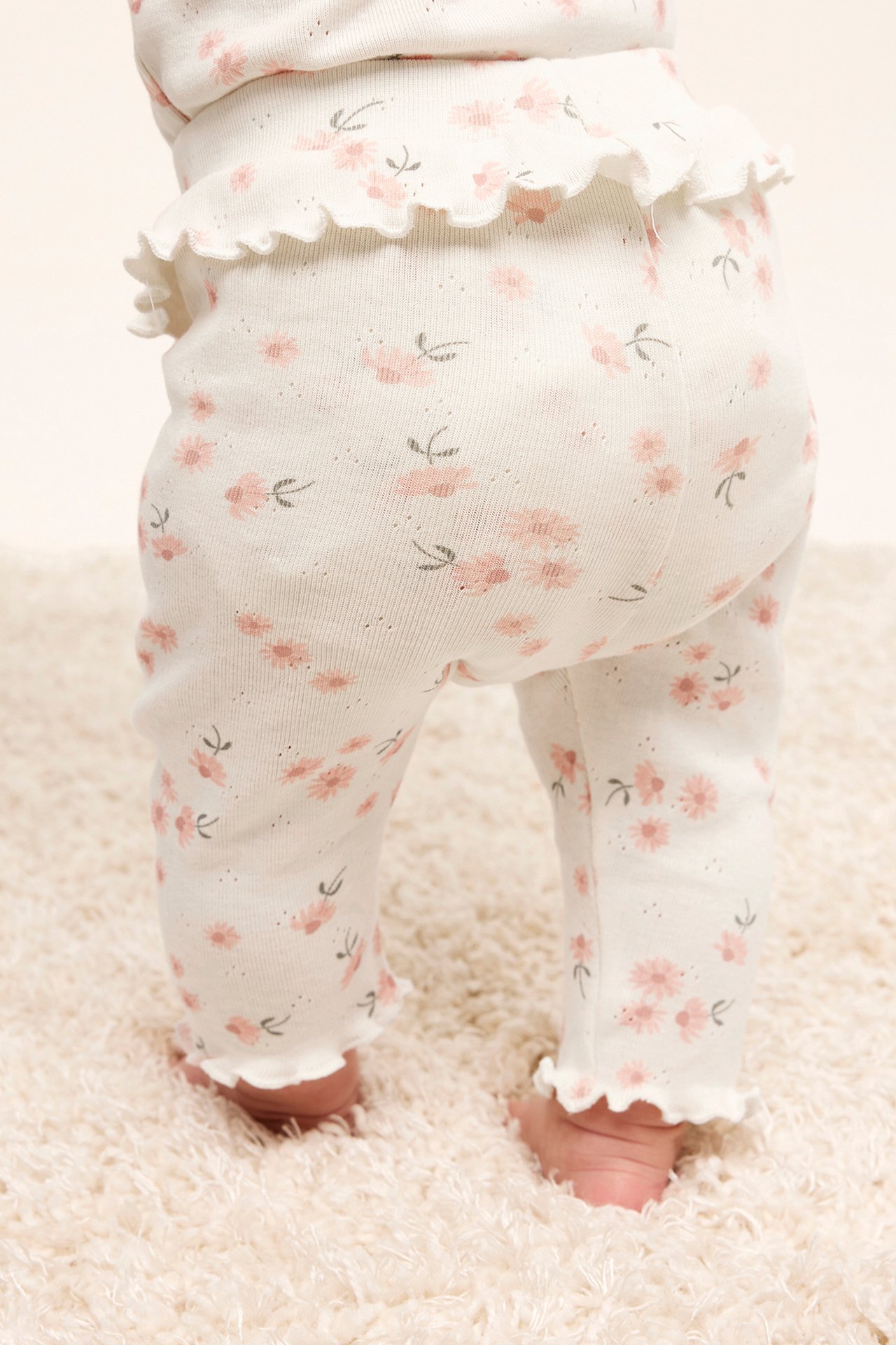 Legginsy w kwiaty - Offwhite - 6