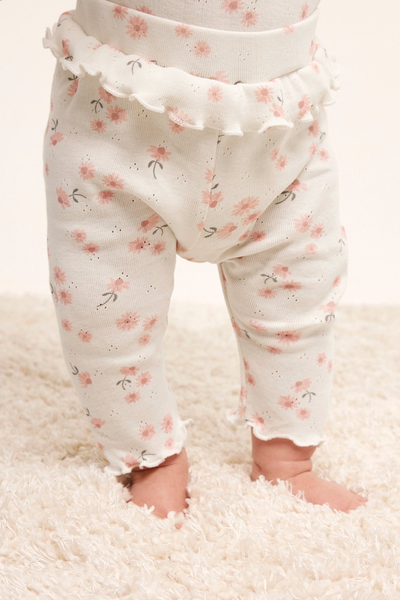 Legginsy w kwiaty - Offwhite - 5