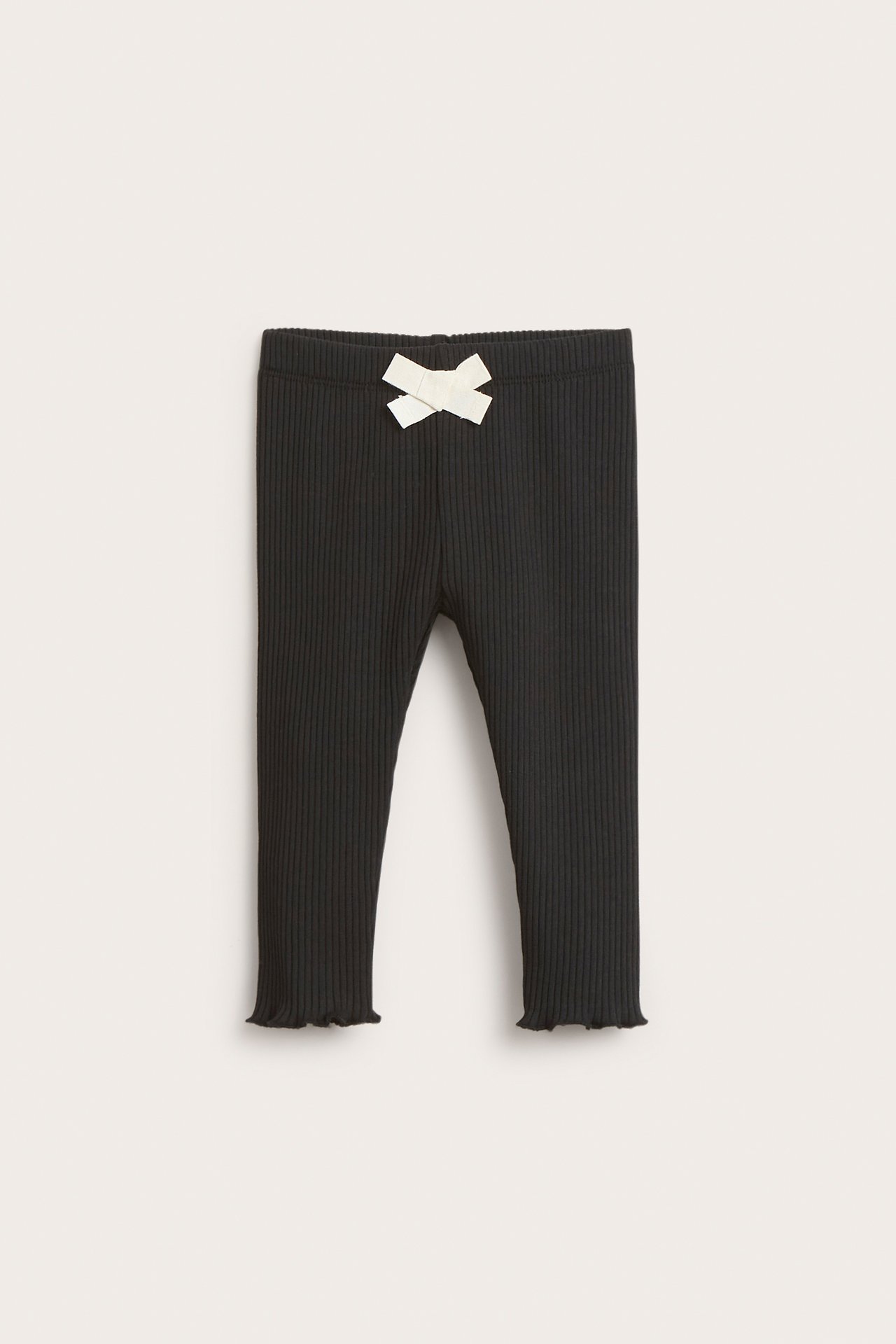 Ribbade leggings - Svart - 6