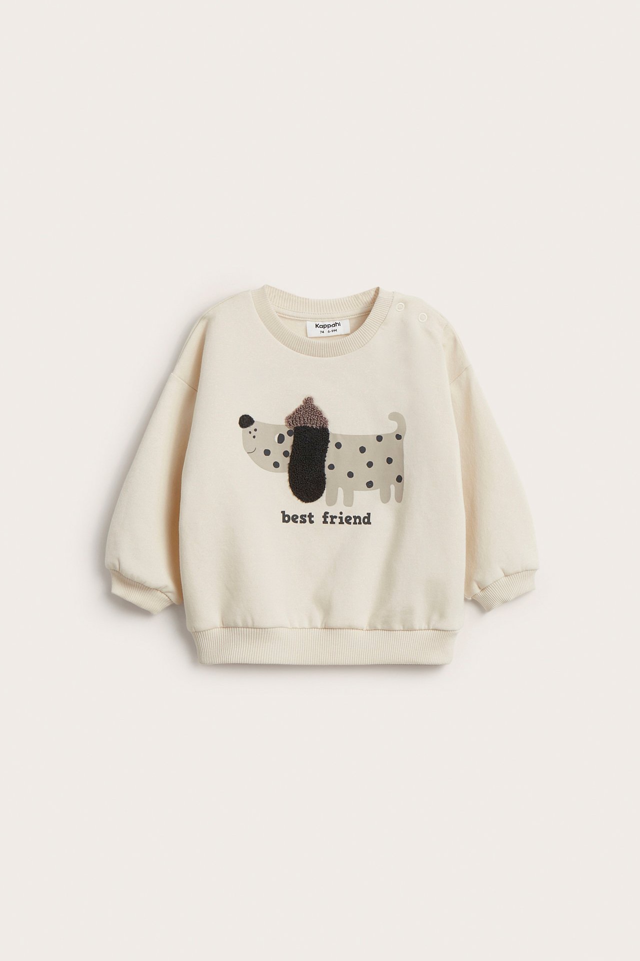 Sweatshirt med applikation - Ljusbeige - 2