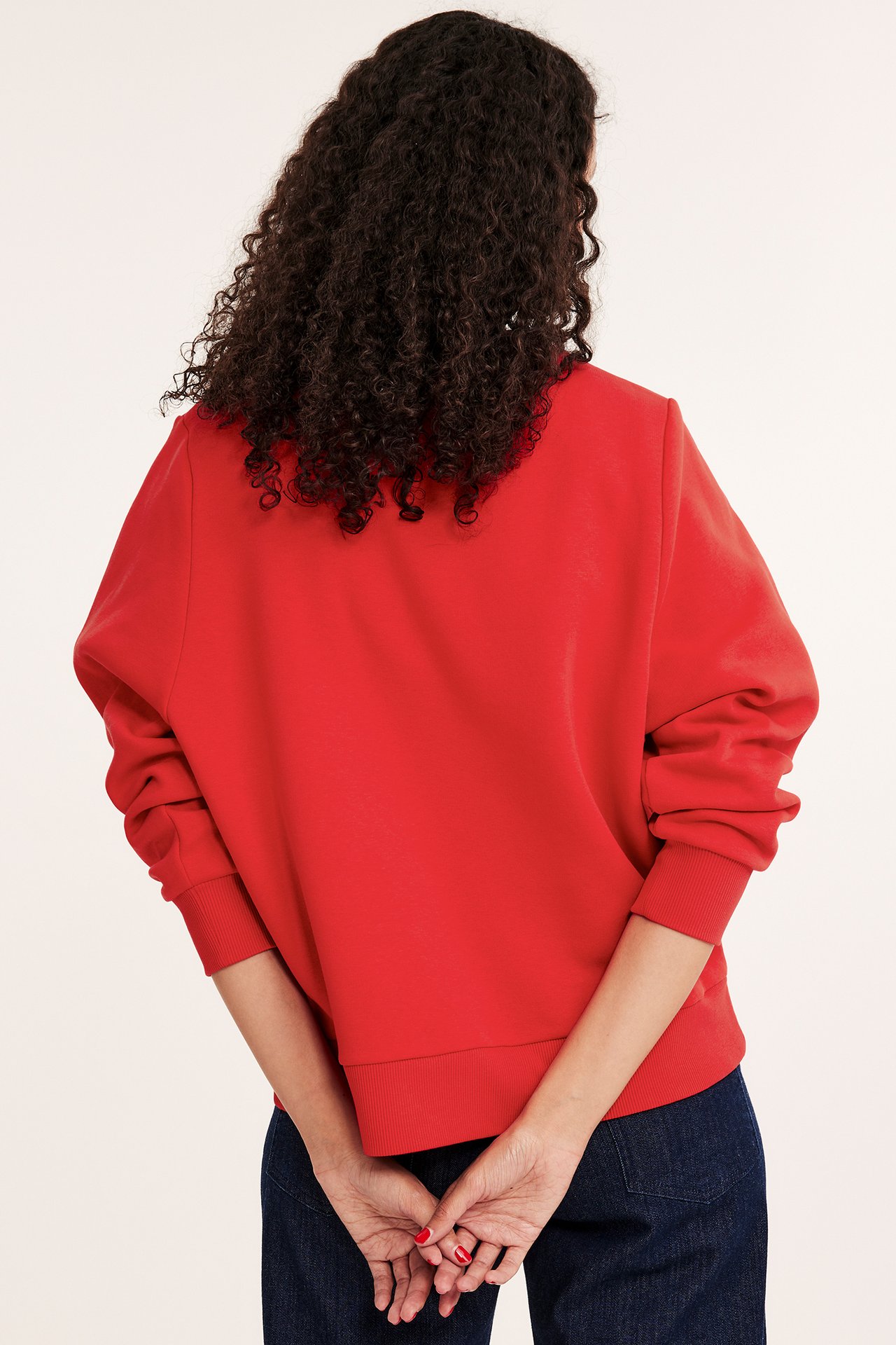 Sweatshirt - Röd - 179cm / Storlek: S - 5