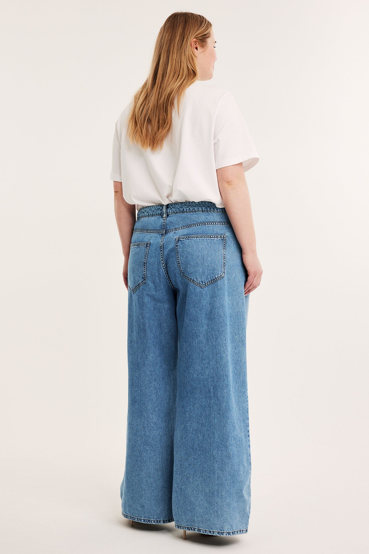 Wide jeans high waist - Lys denim - 176cm / Storlek: XL - 8