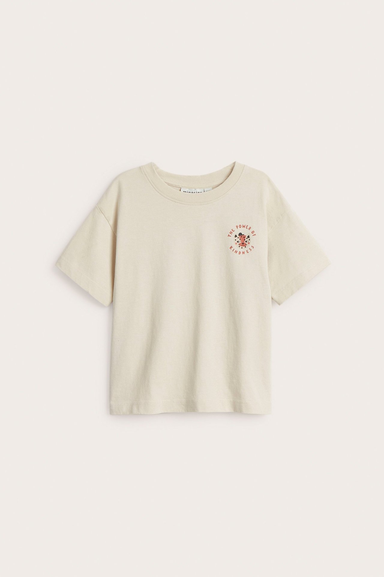 T-shirt med tryck - Beige - 1