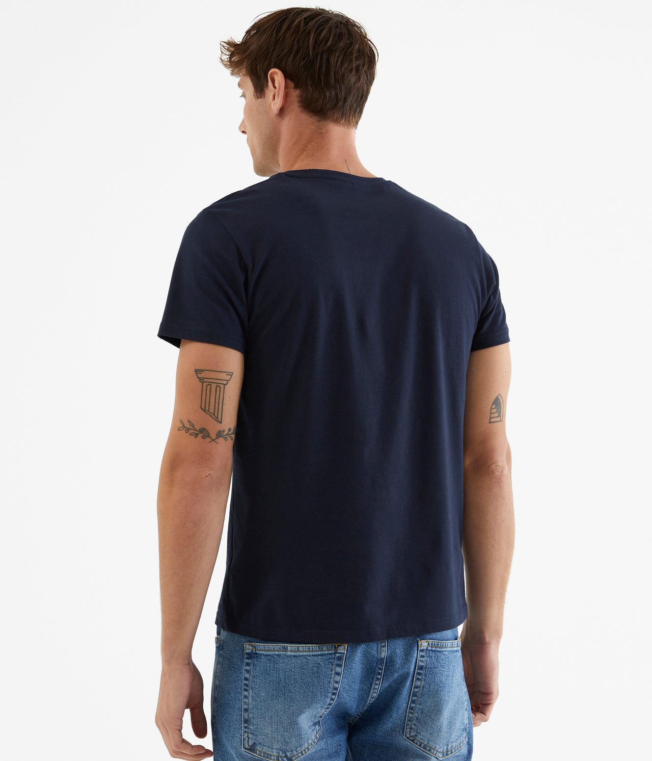 T-skjorte med rund hals Mørkeblå - null - 1