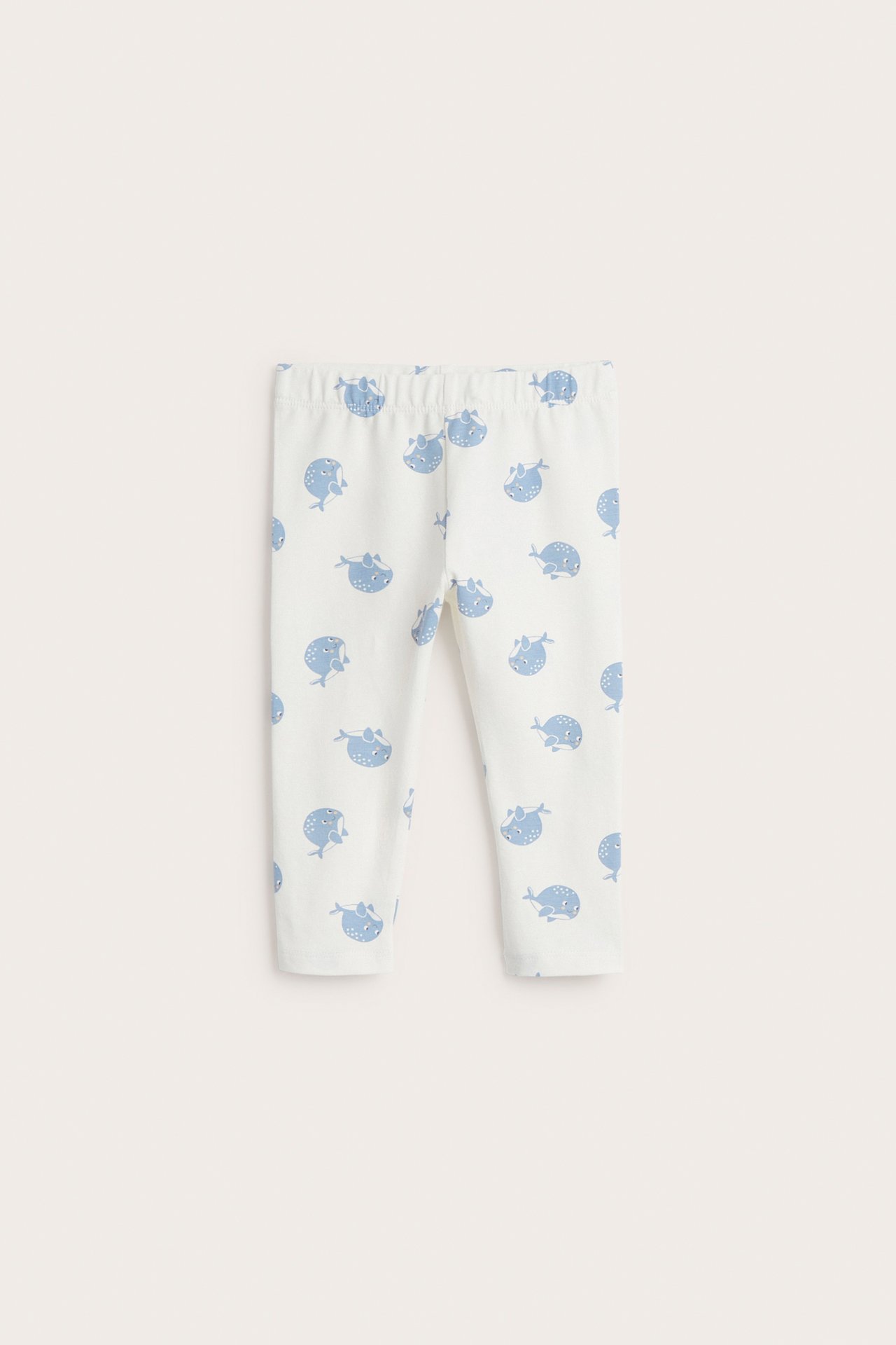 Legginsy w wieloryby - Offwhite - 2