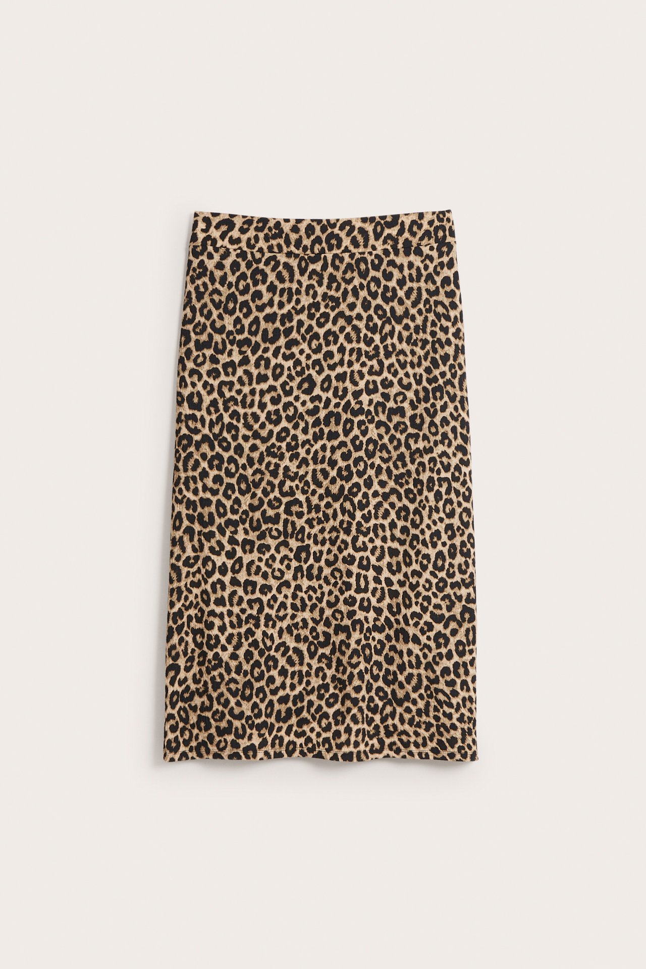 Leopardmönstrad midikjol - Beige - 2