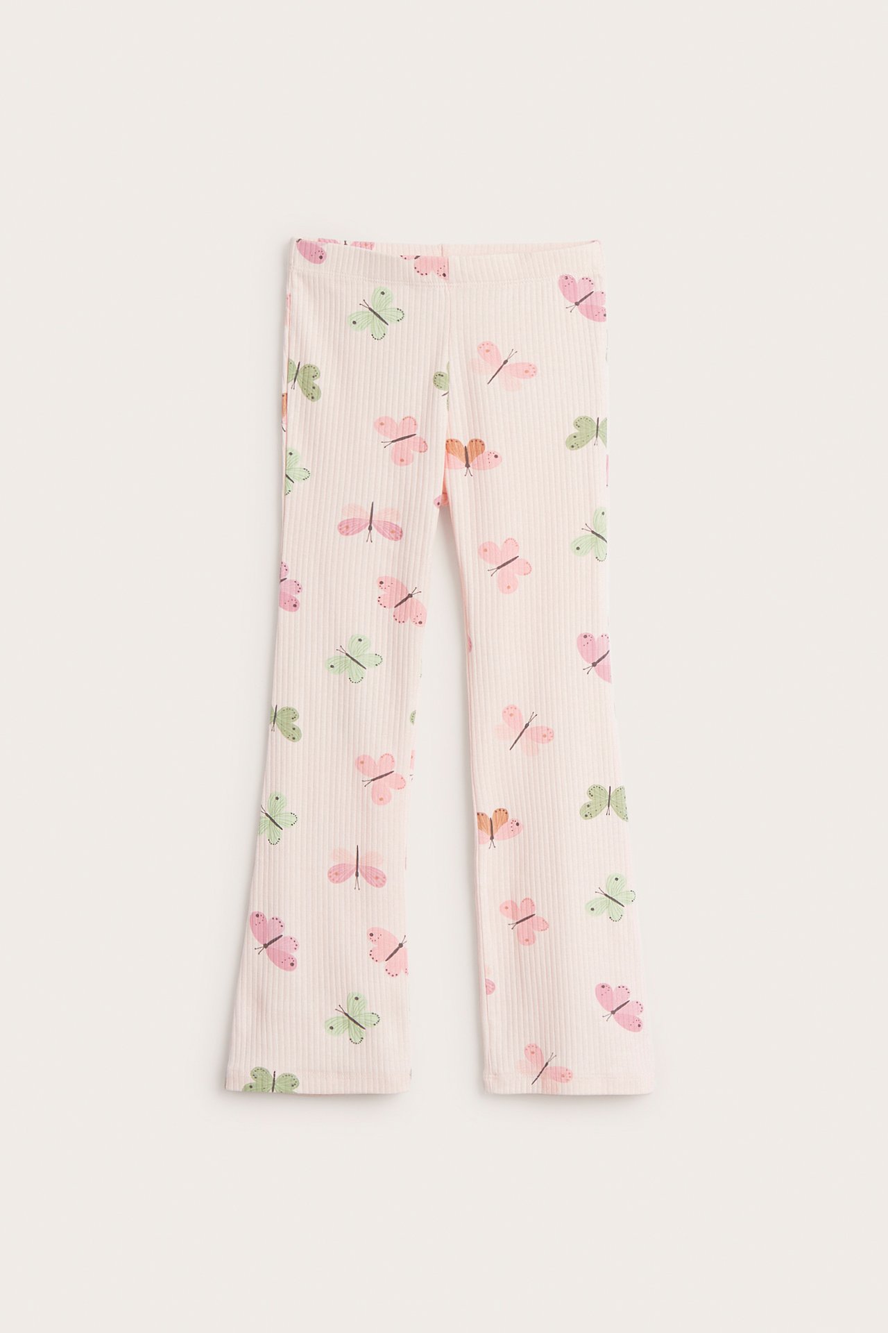 Utsvingt leggings med sommerfugler - Lyserosa - 2