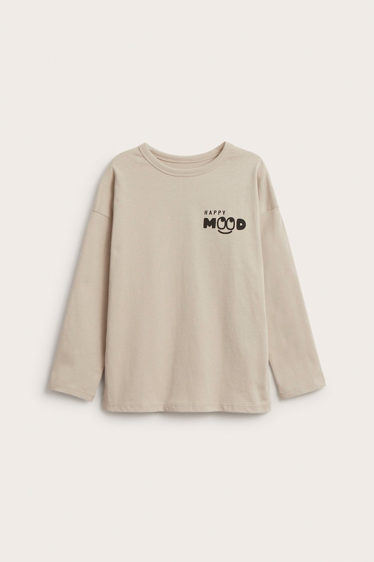 T-shirt z długimi rękawami - Beżowy - 2