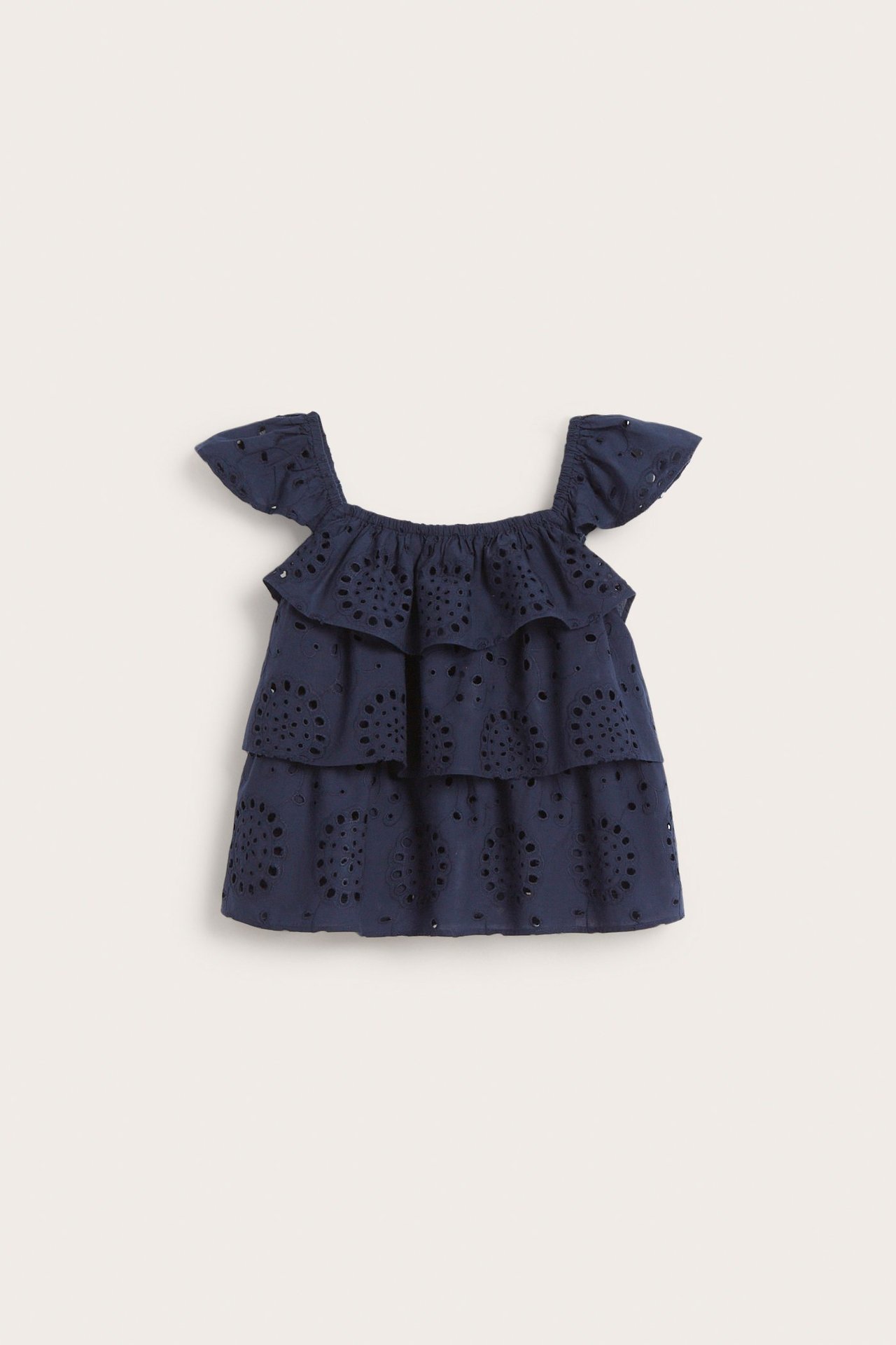 Volangblus med broderie anglaise