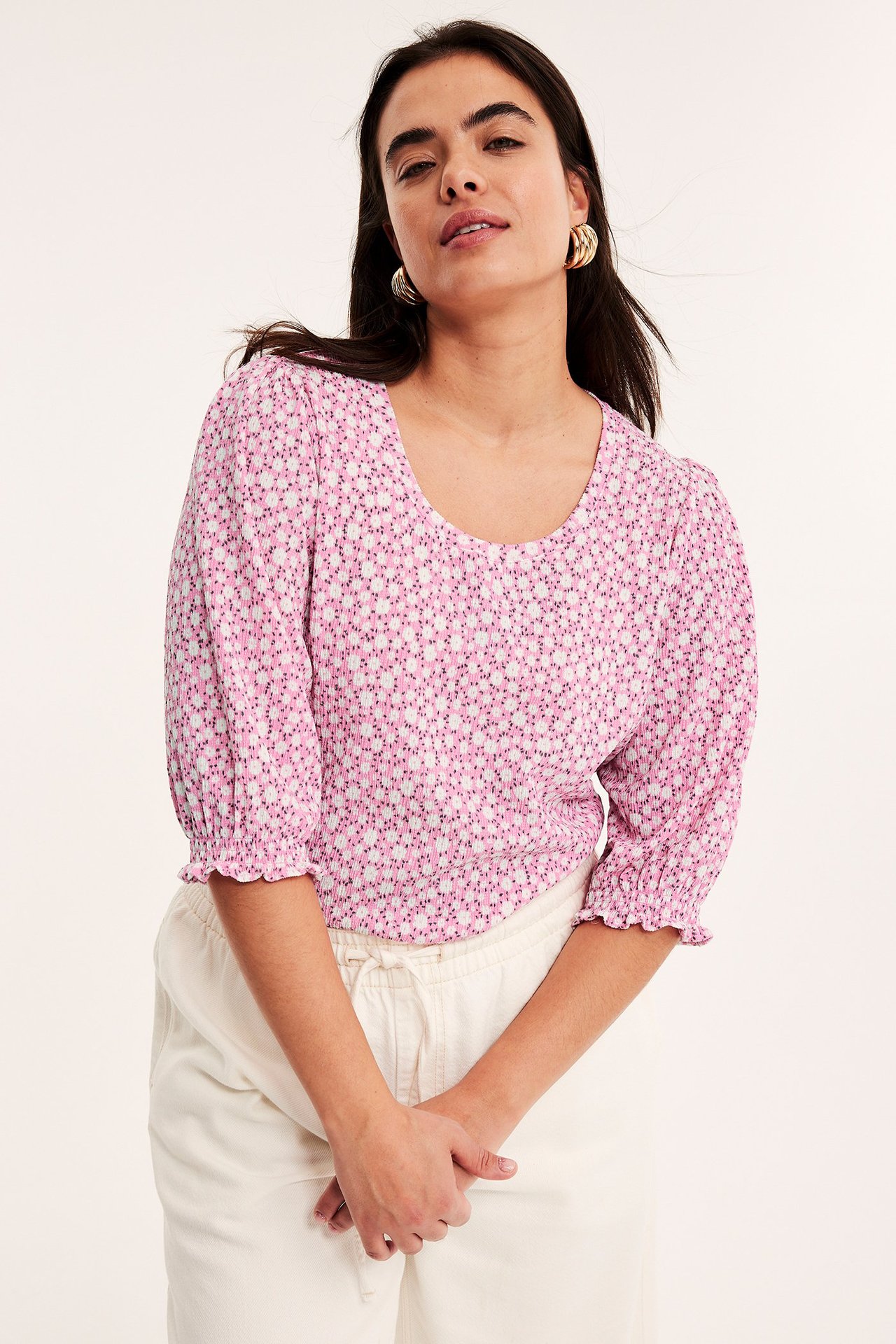 Rynkete topp - Rosa - 1