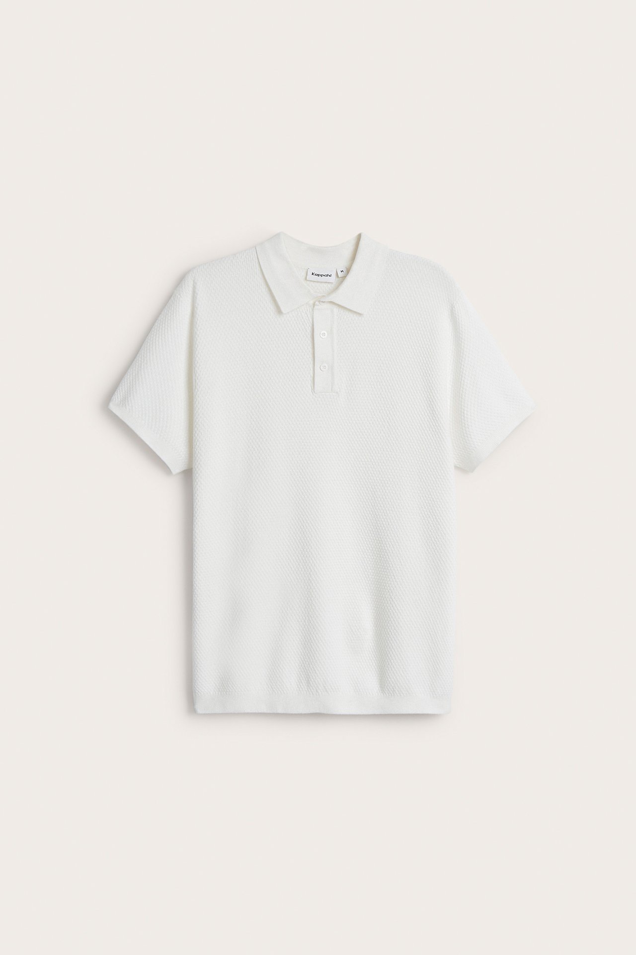 Strikket poloskjorte - Offwhite - 2