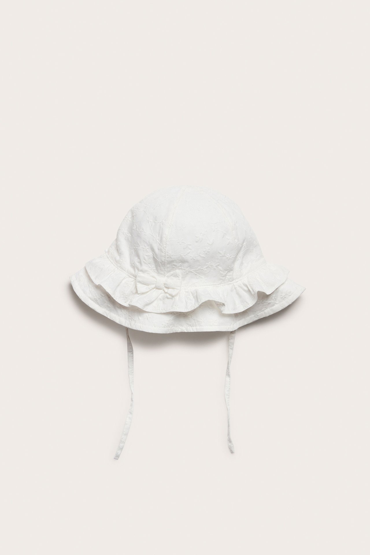 Solhatt med brodering - Offwhite - 1