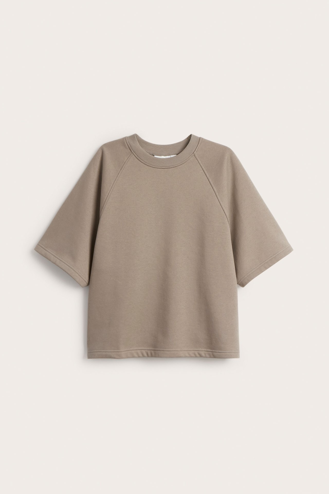 Kortermet sweatshirt - Mørk beige - 6