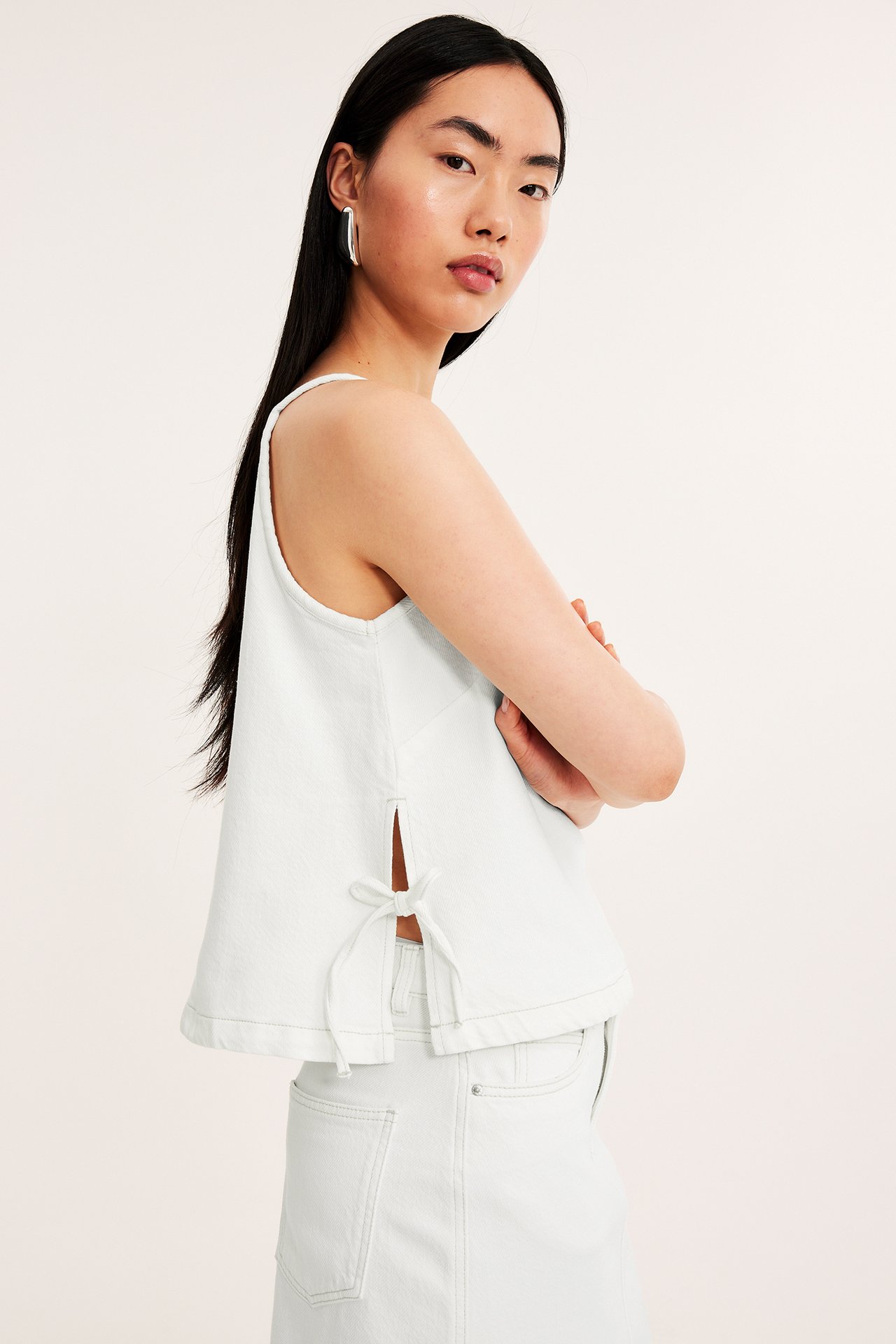 Singlet i twill - Hvit - 4