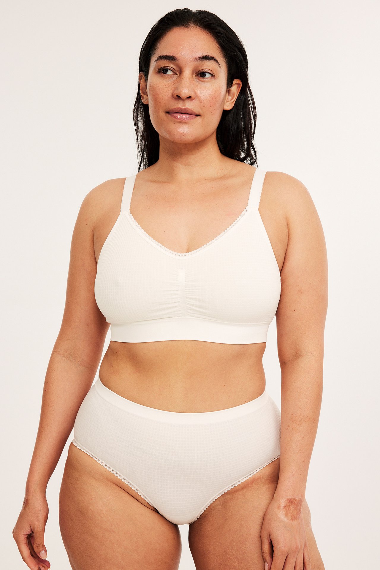 Bøyleløs BH med struktur - Offwhite - 2
