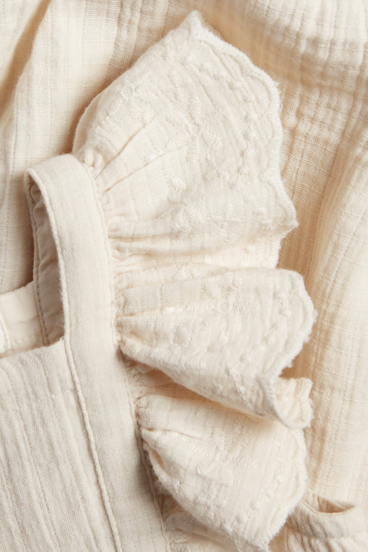 Playsuit med volanger - Lys beige - 5