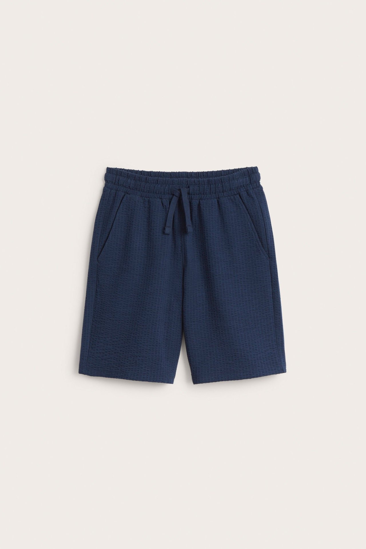 Shorts i seersucker - Mørkeblå - 2