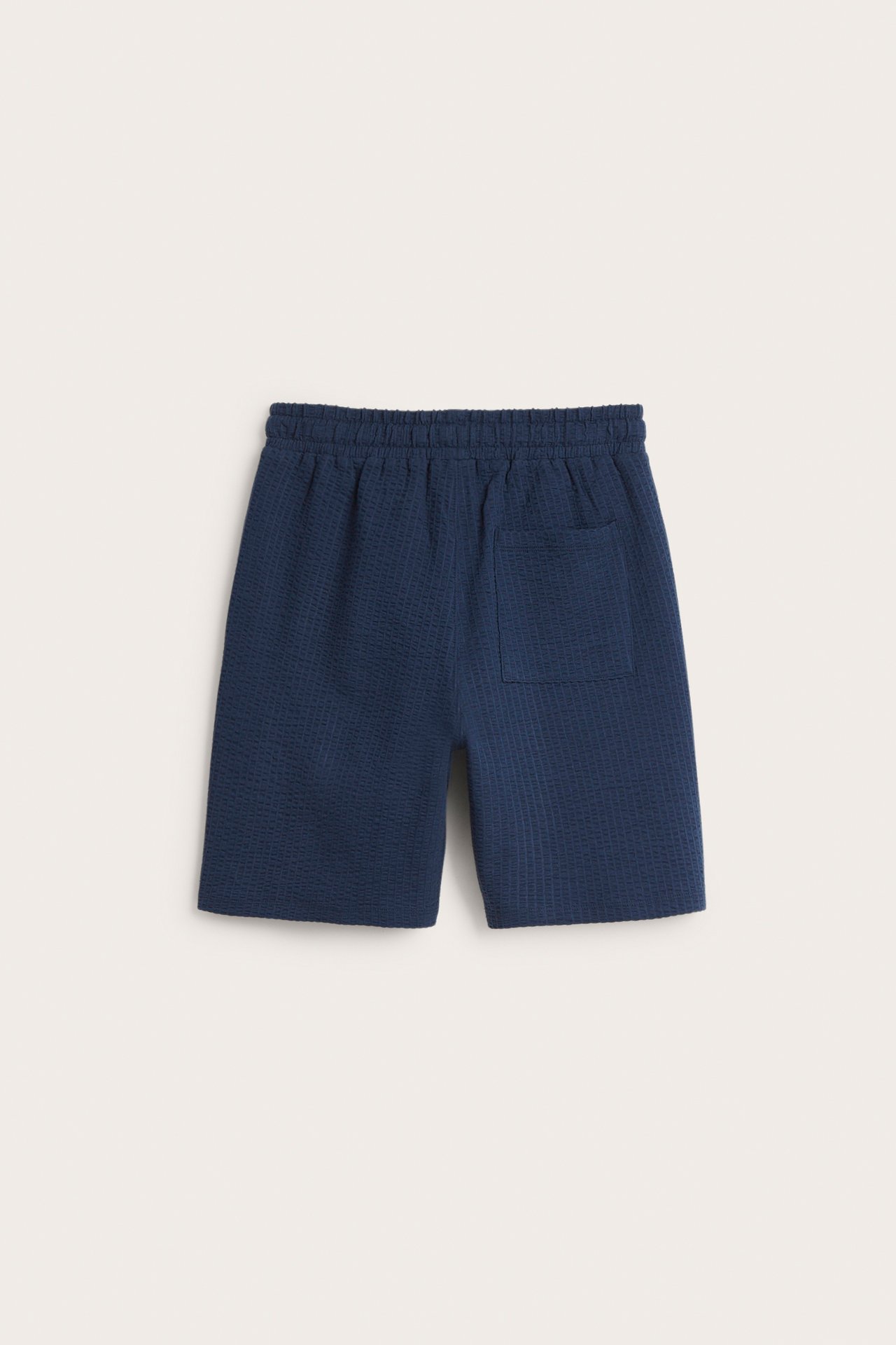 Shorts i seersucker - Mørkeblå - 4