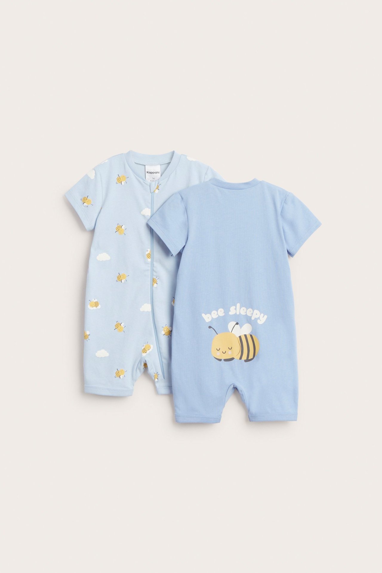 2-pk. mønstrede playsuits - Blå - 2