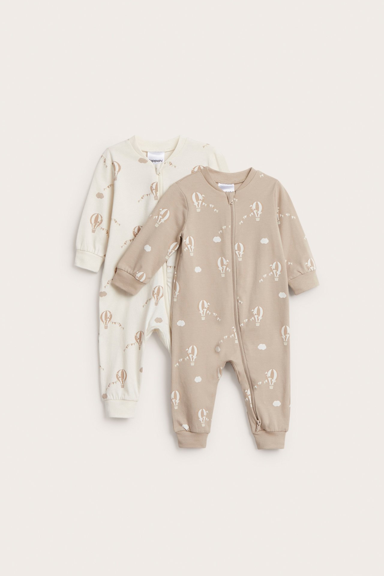 Pyjamat kuumailmapalloilla, 2 kpl:n pakkaus - Beige - 2