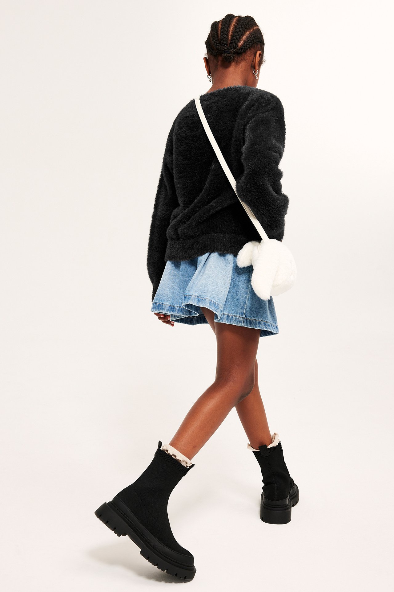 Dzianinowy sweter - Czarne - 6