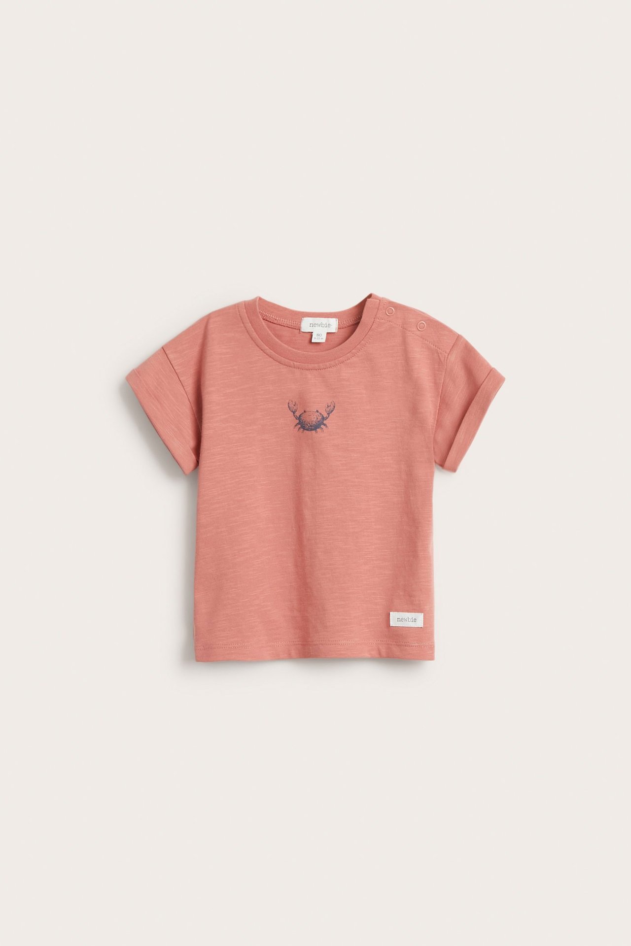 Kortärmad t-shirt med tryck - Rosa - 1