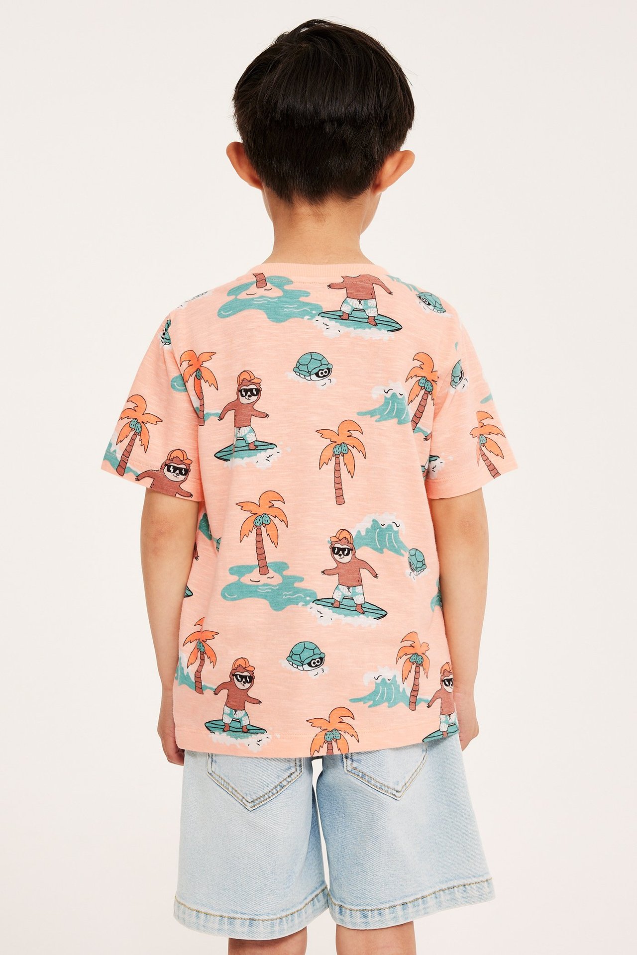 T-shirt we wzory - Pomarańczowy - 7