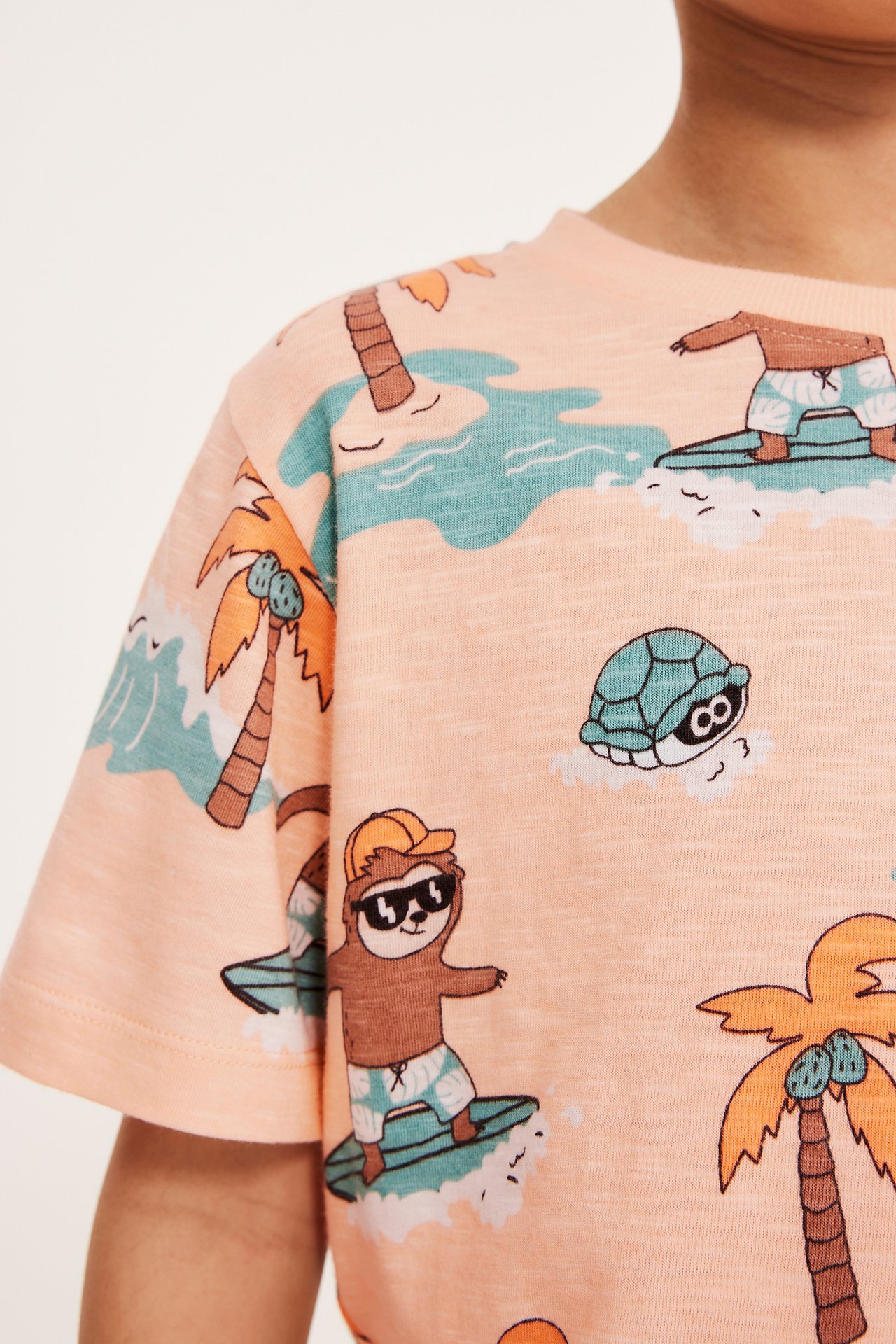 T-shirt we wzory - Pomarańczowy - 5