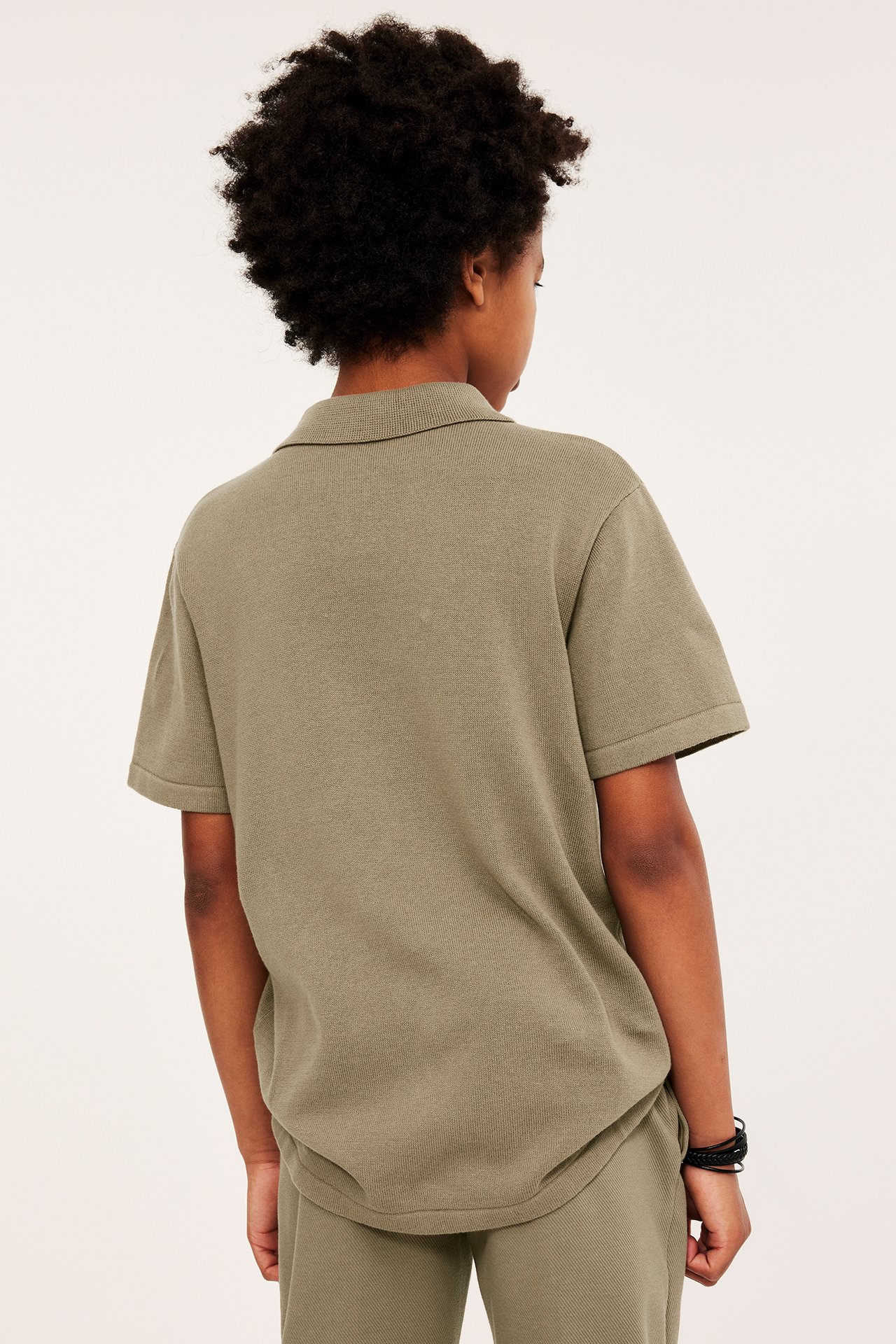 Finstrikket pikétrøye - Mørk beige - 6