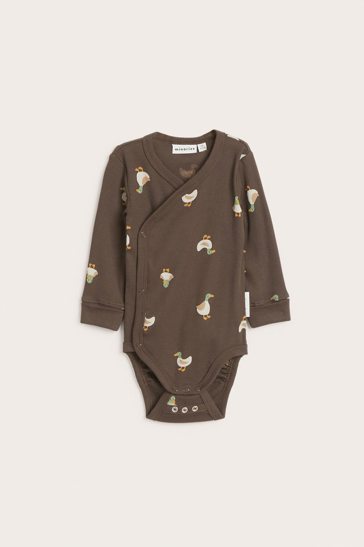 Langermet ribbestrikket babybody