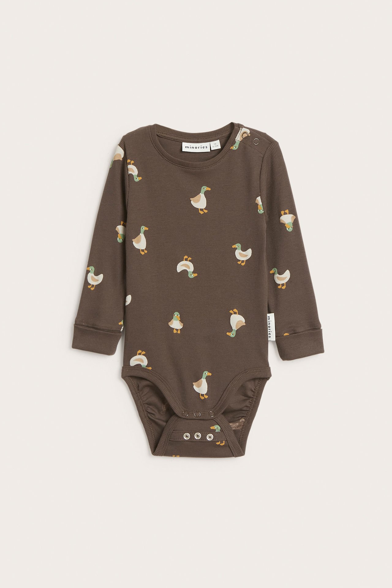 Langermet ribbestrikket babybody