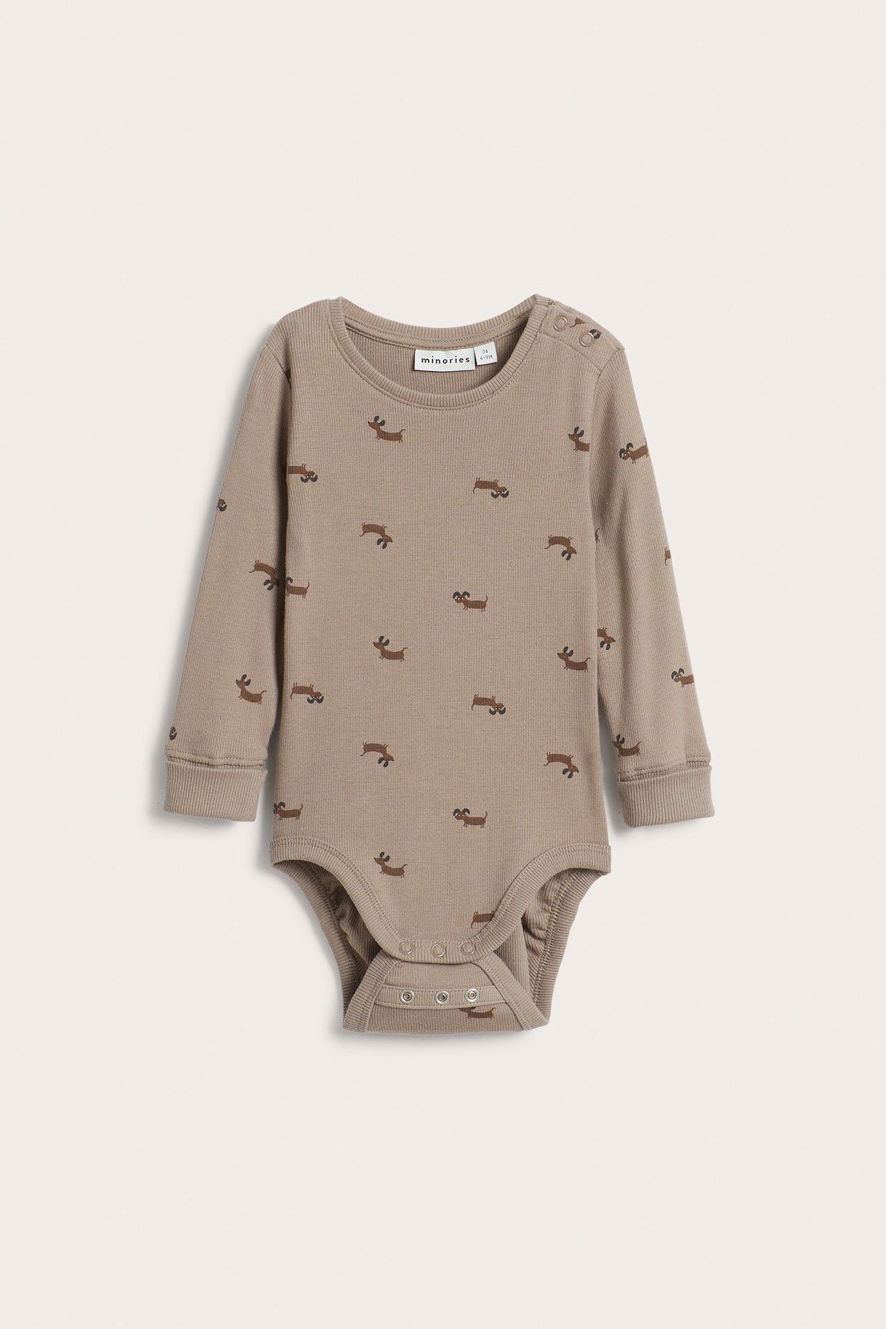 Långärmad ribbad babybody