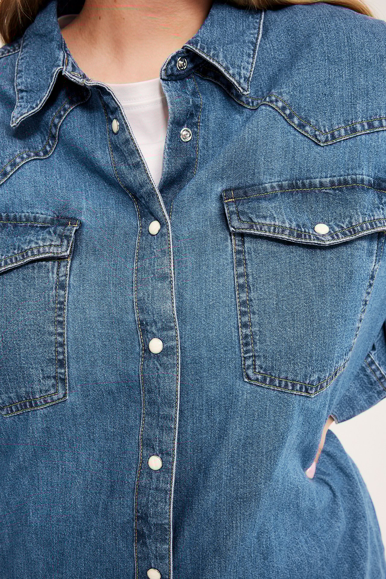 Jeanskjole - Denim - 4