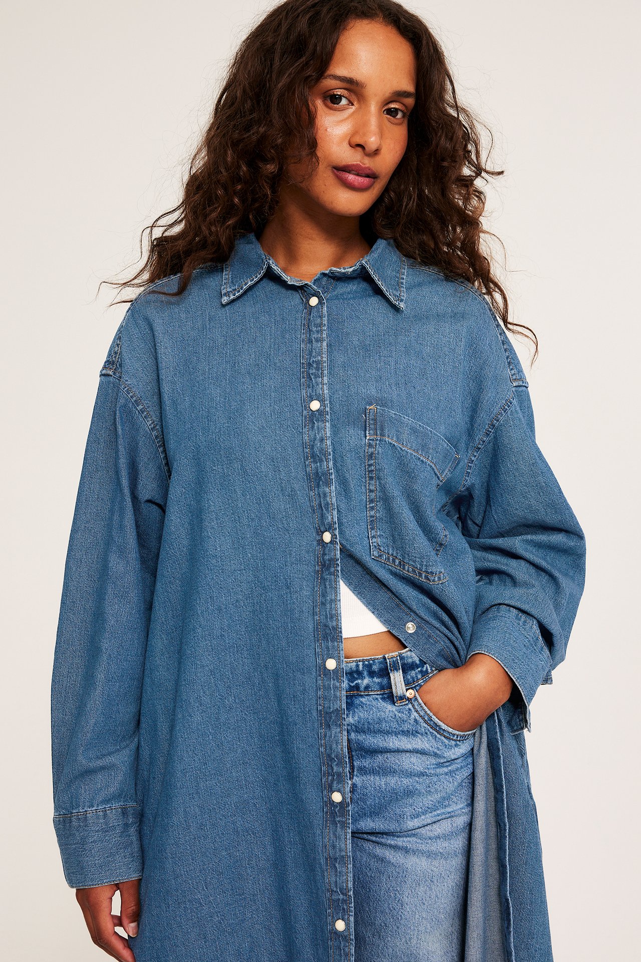 Jeanskjole - Denim - 4