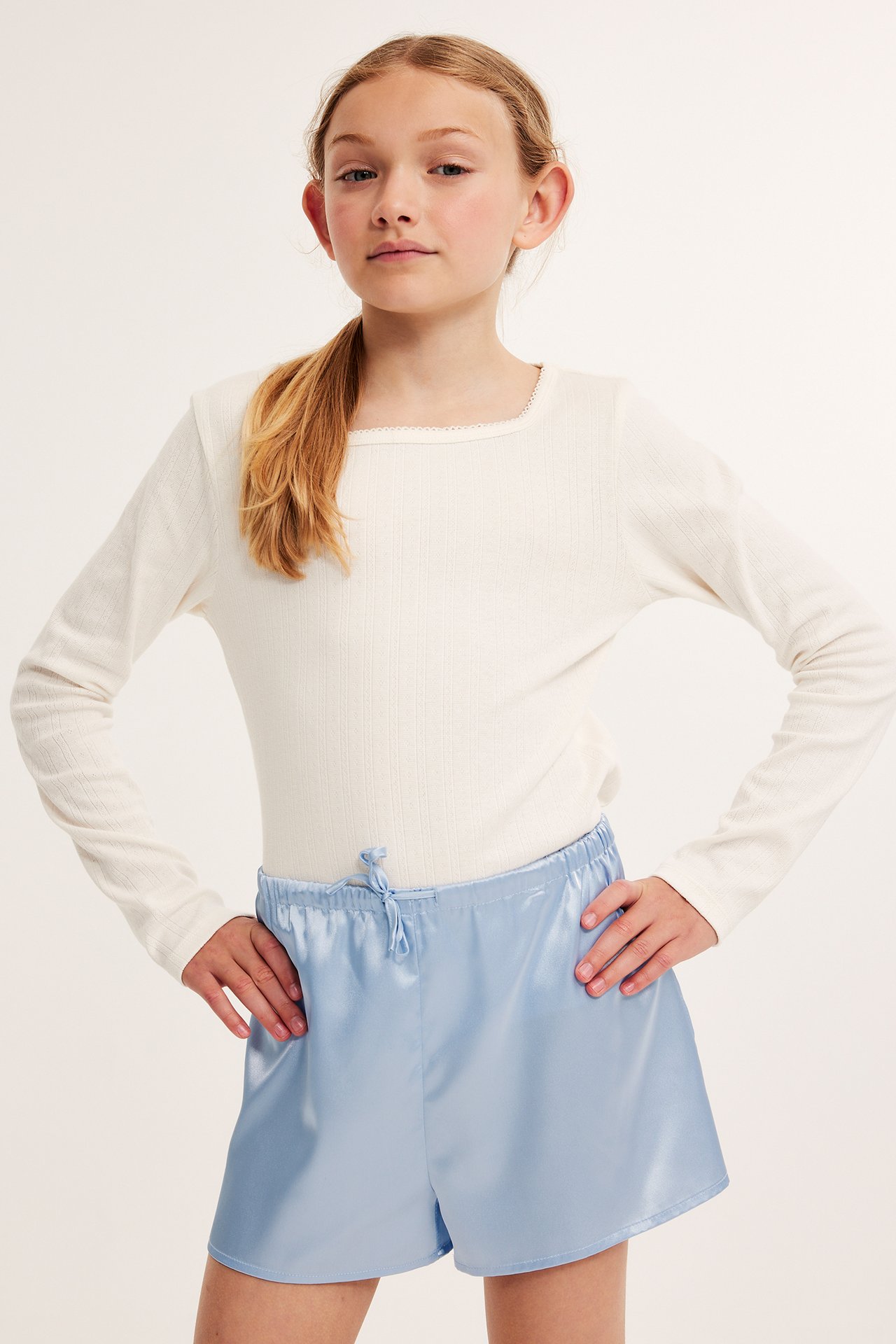 Pyjamasshorts i satin