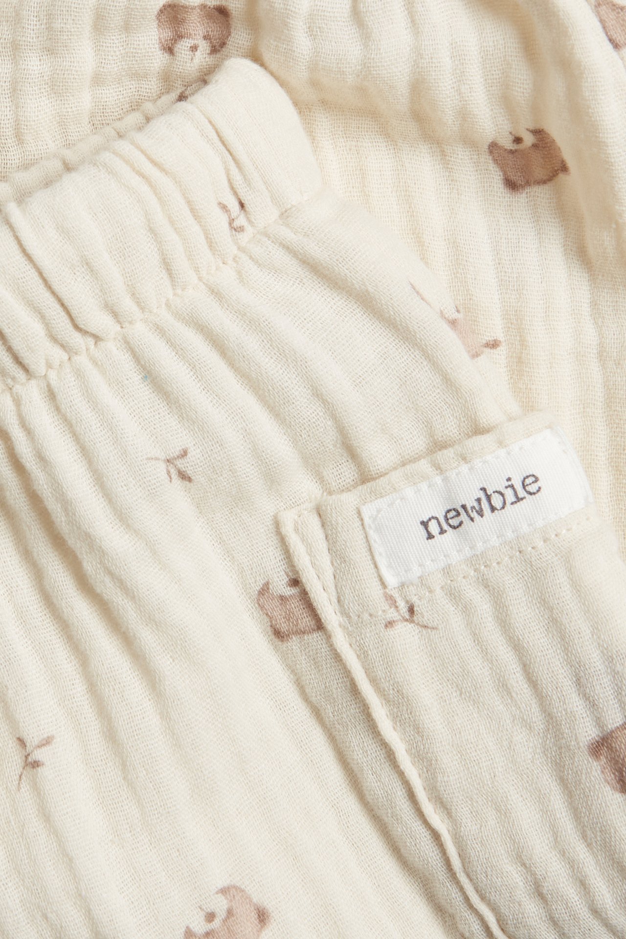 Byxor i bomullsmuslin - Ljusbeige - 1