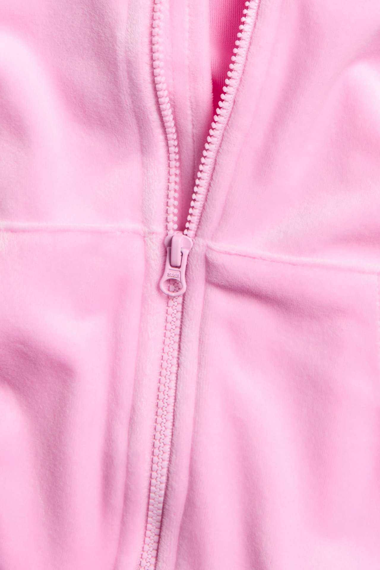 Hoodie med dragkedja i velour - Ljusrosa - 5