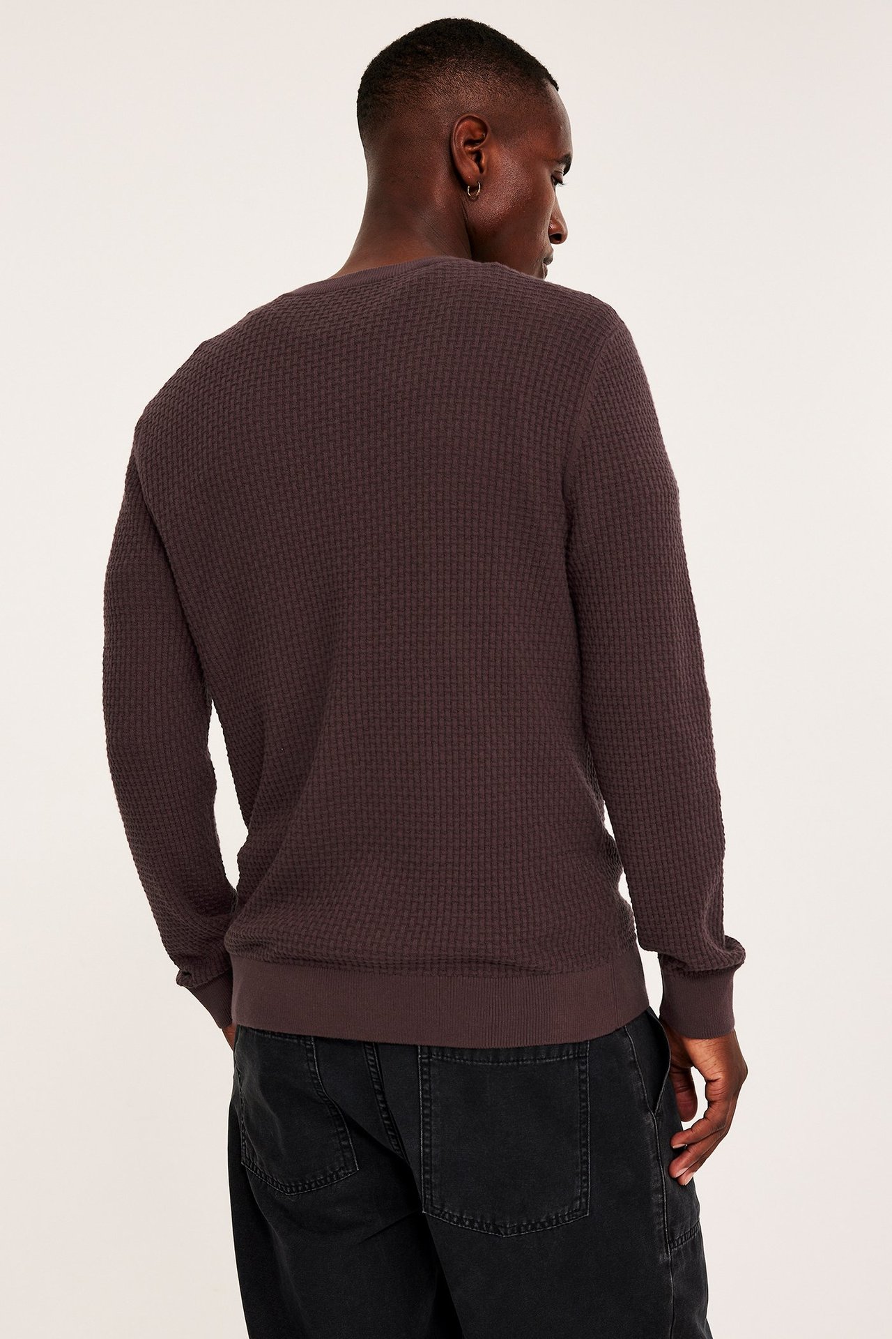 Dzianinowy sweter - Fioletowy - 6